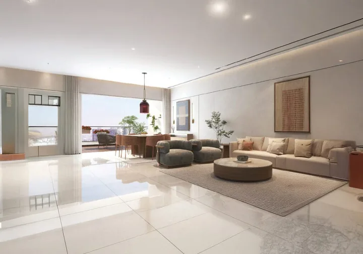 Living and dining interior at Candeur Eternia, Bachupally, Hyderabad