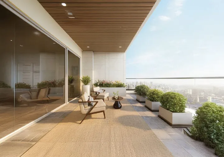 Sky terrace with skyline view at Candeur Eternia, Bachupally, Hyderabad